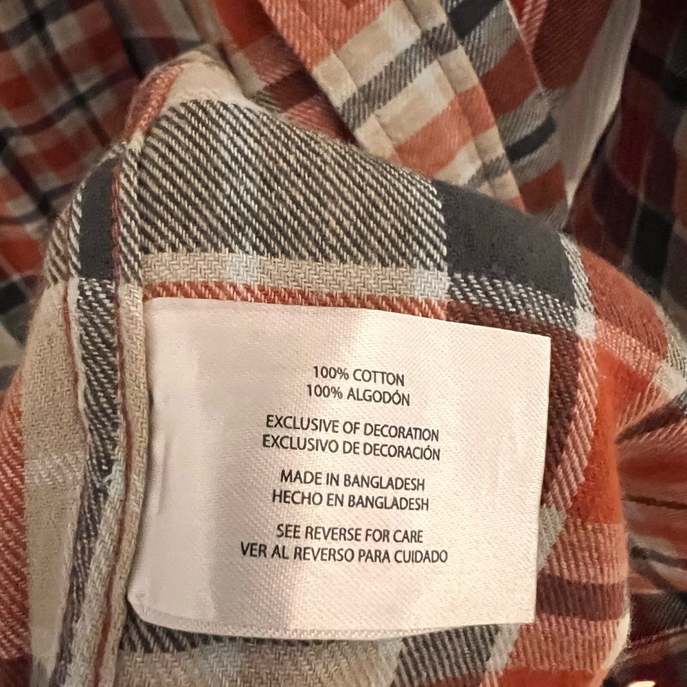 Eddie Bauer Shirt Adult L Plaid Flannel Button Up 100% Cotton Mens EUC - Picture 4 of 6